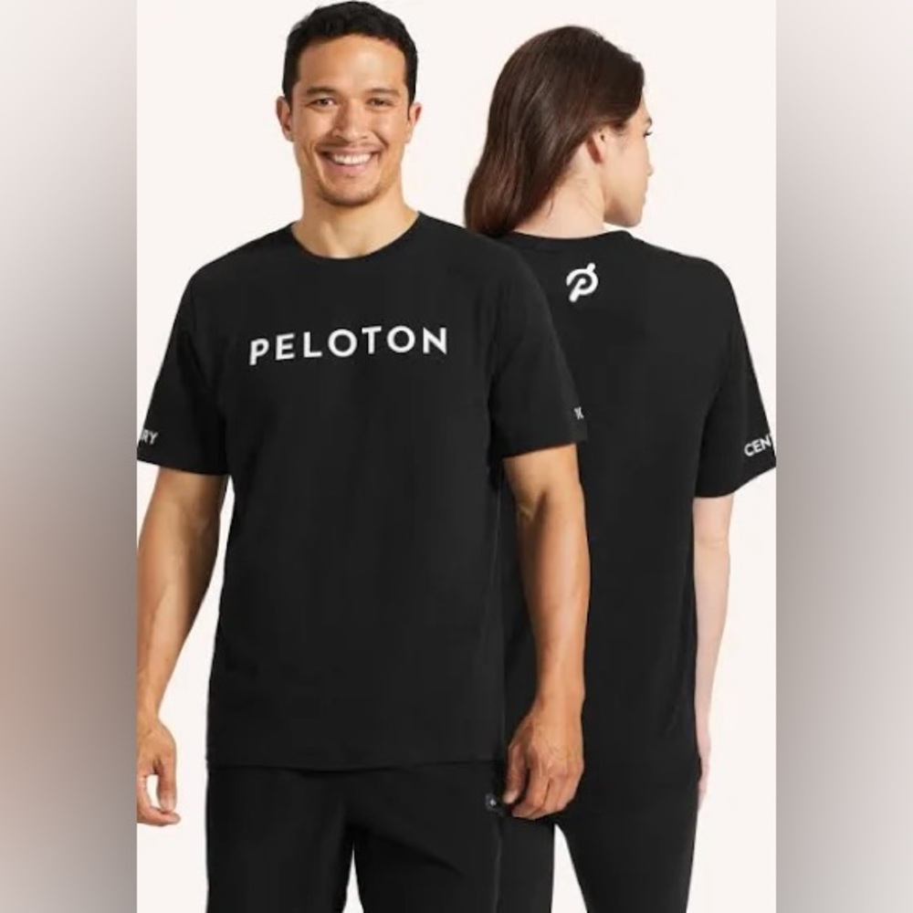 Peloton Black Crewneck Striving Short Sleeve T-Shirt Size S